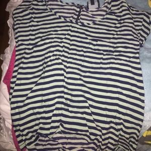 Dark blue and light blue top